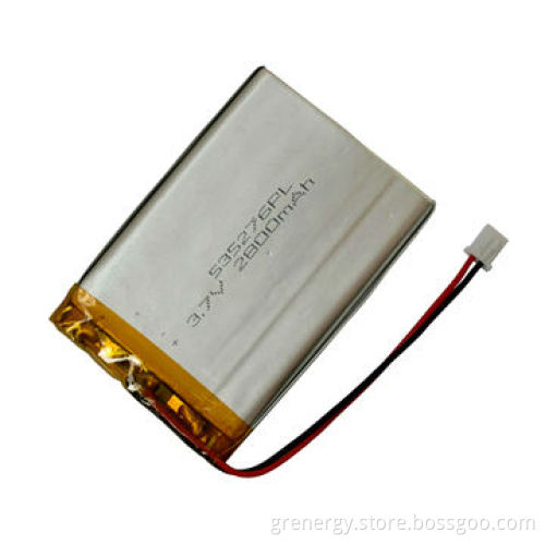 3.7V 2800mAh Li-Polymer Battery Model #535276, with PCM, Plug, and Temperature Sensor, Made in China